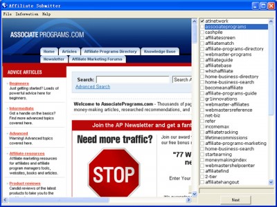 Affiliate Submitter 1.6 screenshot
