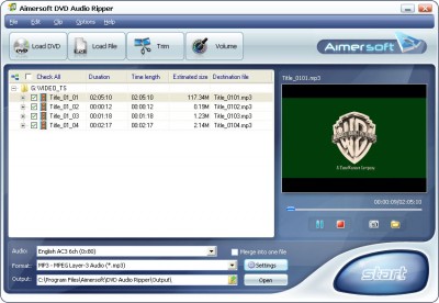 Aimersoft DVD Audio Ripper 1.0.26 screenshot Aimersoft DVD Audio Ripper 1.0.26 screenshot