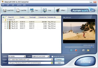 Aimersoft DVD to AVI Converter 2 1.7.20 screenshot Aimersoft DVD to AVI Converter 2 1.7.20 screenshot