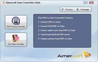 Aimersoft Zune Converter Suite 1.0.27 screenshot
