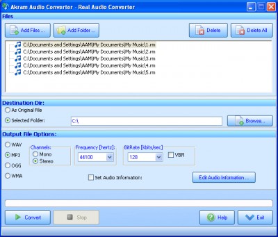 AKRAM Audio Converter 3.1.8 screenshot AKRAM Audio Converter 3.1.8 screenshot