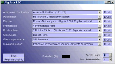 Algebra Trainer 4.00 screenshot