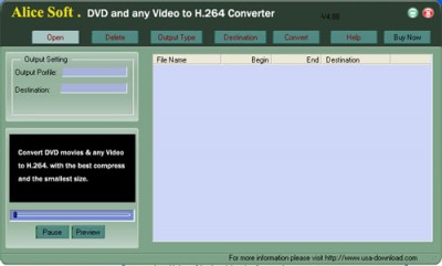 Alice RMVB to H.264 Converter 5.3 screenshot