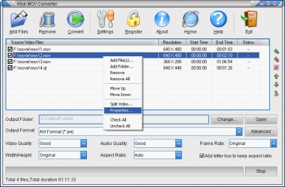 Allok MOV Converter 3.4.0423 screenshot