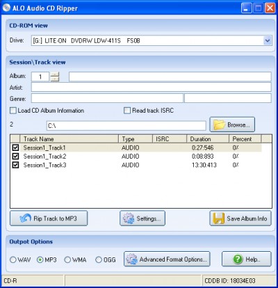 ALO  Audio CD Ripper 1.1 screenshot