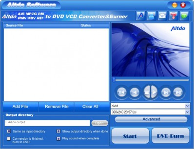 Altdo AVI MPEG RM WMV  to DVD Converter 5.9 screenshot