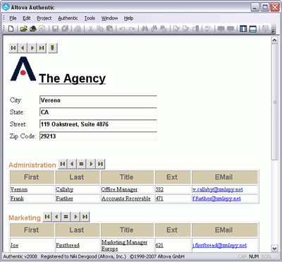 Altova Authentic 2009 screenshot