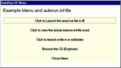 AMenu for CDs 1.1 screenshot AMenu for CDs 1.1 screenshot