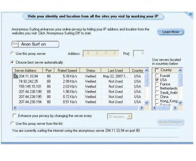 Anonymous Surfing 2.0.0 screenshot