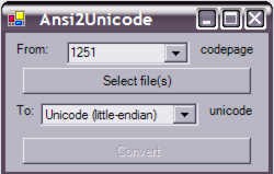 Ansi2Uni 1.1 screenshot Ansi2Uni 1.1 screenshot