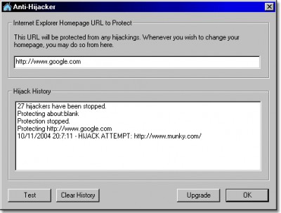 Anti-Hijacker 1.2 screenshot Anti-Hijacker 1.2 screenshot