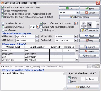 Anti-lost CD Ejector Lite 2.2 screenshot Anti-lost CD Ejector Lite 2.2 screenshot