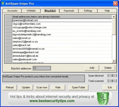 AntiSpam Sniper Pro 3.0.0 screenshot AntiSpam Sniper Pro 3.0.0 screenshot