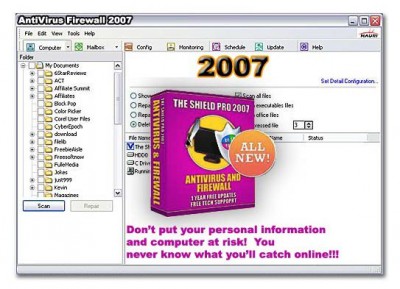 ANTIVIRUS FIREWALL PRO 2007.88 screenshot ANTIVIRUS FIREWALL PRO 2007.88 screenshot