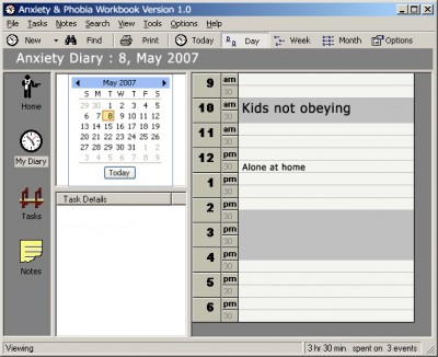 ANXIETY & PHOBIA WORKBOOK SOFTWARE 1.0 screenshot