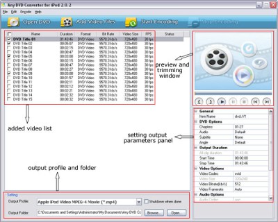Any DVD Converter for iPod 3.25 screenshot