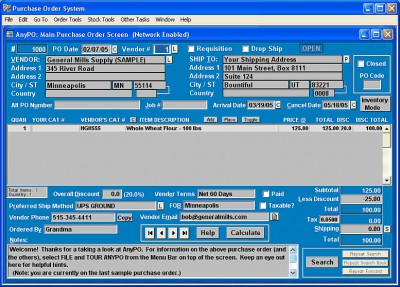 AnyPO: Purchase Order System 10.02 screenshot