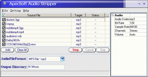 ApecSoft Audio Stripper V1.12 screenshot ApecSoft Audio Stripper V1.12 screenshot
