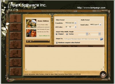 Apex AVI Video Converter Home Edition 2 4.33 screenshot Apex AVI Video Converter Home Edition 2 4.33 screenshot