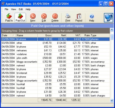 Apexico VAT-Books 1.0 screenshot Apexico VAT-Books 1.0 screenshot
