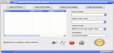 Aplus DVD to H264 MP4 Ripper 5.0 screenshot Aplus DVD to H264 MP4 Ripper 5.0 screenshot
