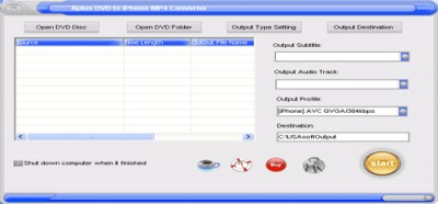 Aplus DVD to iPhone Converter 5.0 screenshot