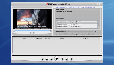 Aplus Video to Pocket PC 6.38 screenshot