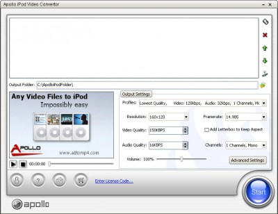 Apollo  iPod Video Converter 2.6 screenshot