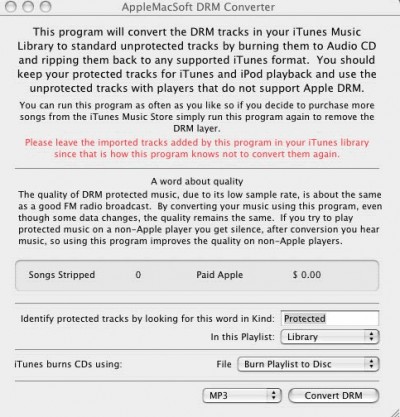 AppleMacSoft DRM Converter for Mac 2.00 screenshot