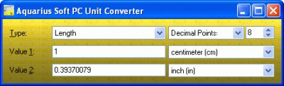 Aqaurius Soft PC Unit Converter 1,0,0,4 screenshot