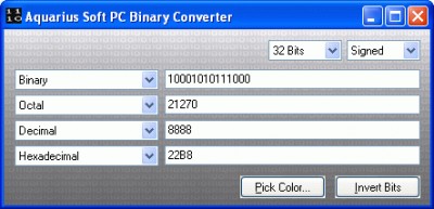 Aquarius Soft PC Binary Converter 1,5,0,1 screenshot Aquarius Soft PC Binary Converter 1,5,0,1 screenshot