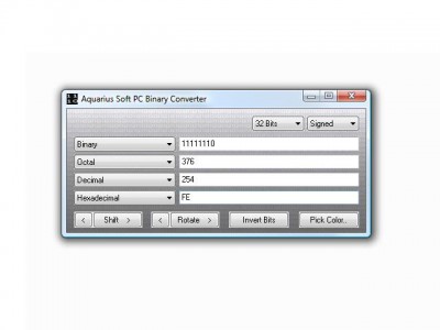 Aquarius Soft PC Binary Converter 1,5,0,1 screenshot Aquarius Soft PC Binary Converter 1,5,0,1 screenshot