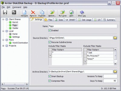 Arctor Disk-To-Disk Backup Free 2.1.1.5 screenshot