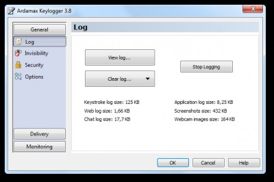 Ardamax Keylogger 2.5 screenshot Ardamax Keylogger 2.5 screenshot