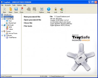 Arovax TraySafe Password Manager Personal 4.5 screenshot Arovax TraySafe Password Manager Personal 4.5 screenshot