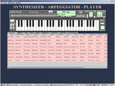 ARPTON Synthesizer-Arpeggiator-Player 1.1a screenshot