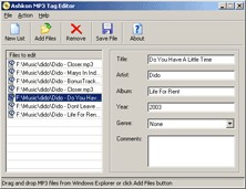 Ashkon MP3 Tag Editor 1.3 screenshot Ashkon MP3 Tag Editor 1.3 screenshot