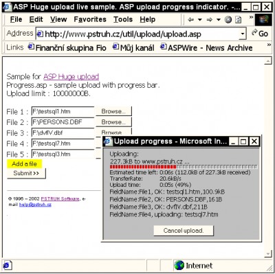 ASP huge file upload 2.1 screenshot ASP huge file upload 2.1 screenshot