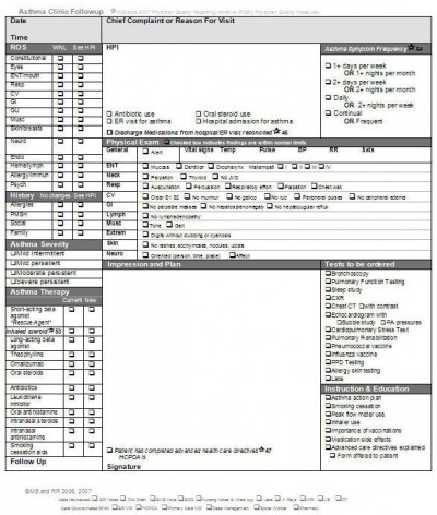Asthma Evaluation Template 2 screenshot Asthma Evaluation Template 2 screenshot