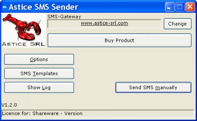 Astice SMS-Sender 1.2.0 screenshot Astice SMS-Sender 1.2.0 screenshot