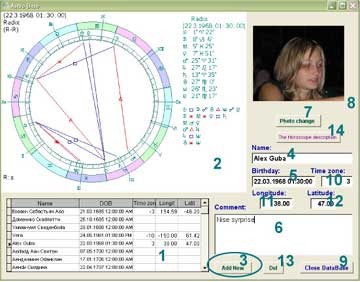 Astrological Data Base Sphinx 2.0 screenshot