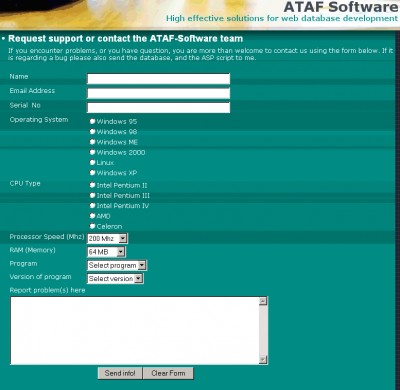 ATAF-Support 1.5 screenshot ATAF-Support 1.5 screenshot