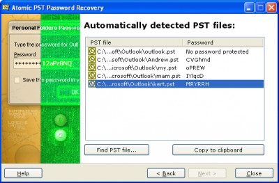 Atomic PST Password Cracker 1.20 screenshot Atomic PST Password Cracker 1.20 screenshot