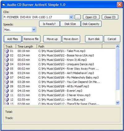 Audio CD Burner OCX 2.0 screenshot Audio CD Burner OCX 2.0 screenshot