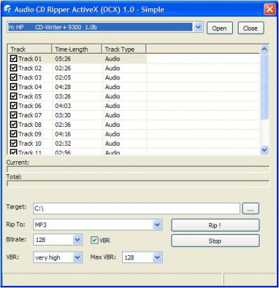 Audio CD Ripper OCX 2.0 screenshot Audio CD Ripper OCX 2.0 screenshot