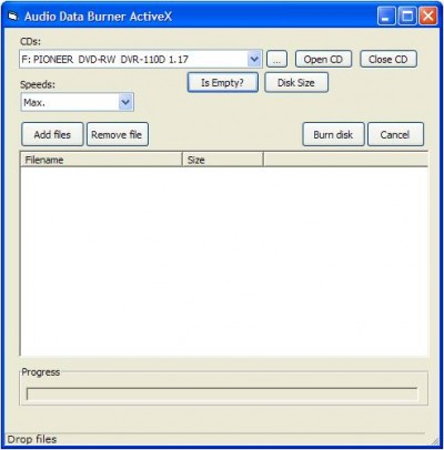 Audio Data Burner OCX 2.0 screenshot Audio Data Burner OCX 2.0 screenshot