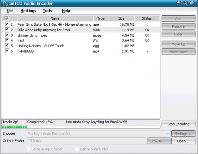 Audio Encoder 2.169 screenshot Audio Encoder 2.169 screenshot