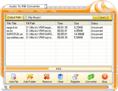 Audio To RM Converter 1.00.1 screenshot