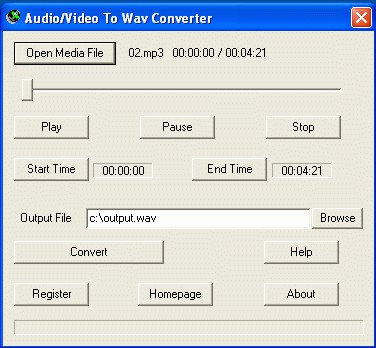 Audio/Video To Wav Converter 1.0.3.0259 screenshot Audio/Video To Wav Converter 1.0.3.0259 screenshot