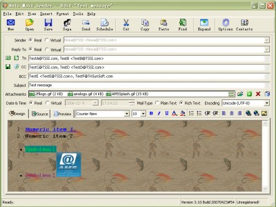 Auto Mail Sender 3.20 screenshot Auto Mail Sender 3.20 screenshot